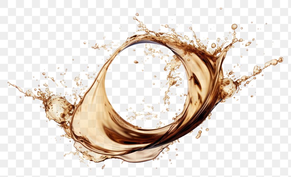PNG Coffee splash shape white background refreshment. AI generated Image by rawpixel.
