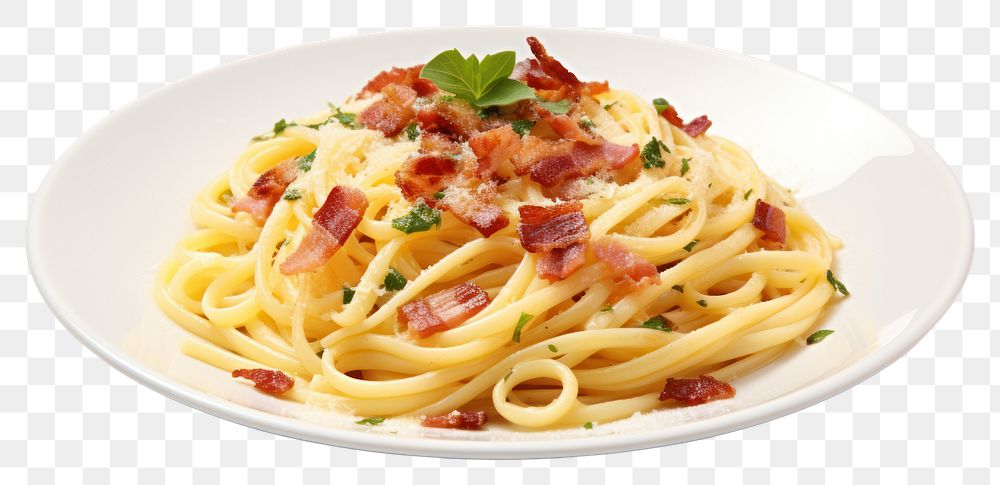 PNG Carbonara dish spaghetti pasta plate.