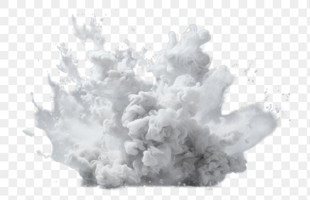 PNG Cloud monochrome exploding splashing. AI generated Image by rawpixel.