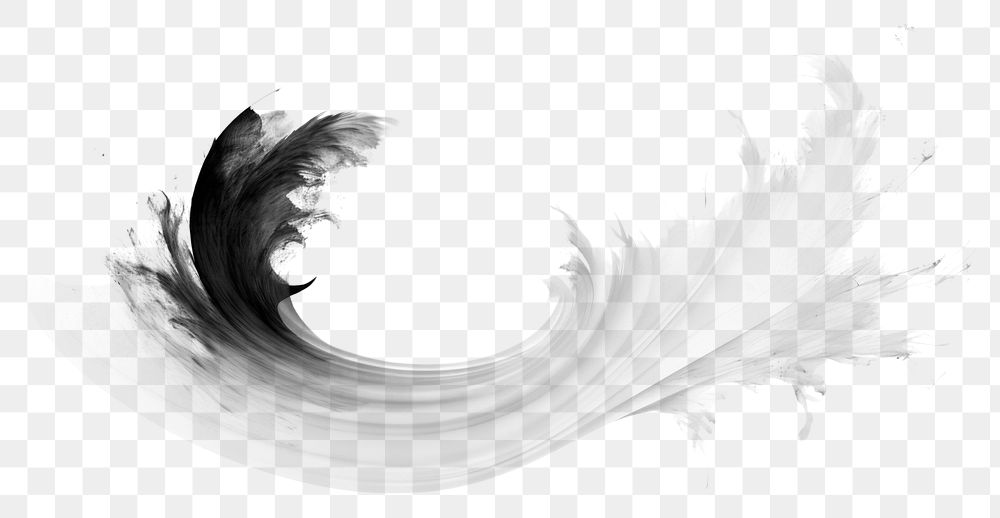 PNG Feather swirl white  