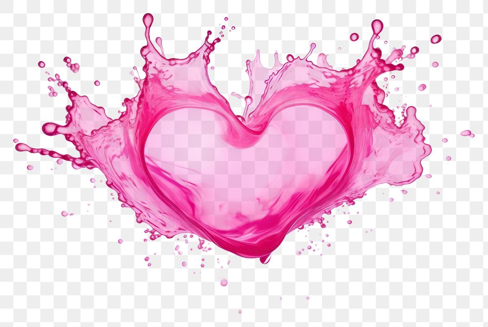 PNG Heart pink liquid splash white background heart shape splattered. AI generated Image by rawpixel.