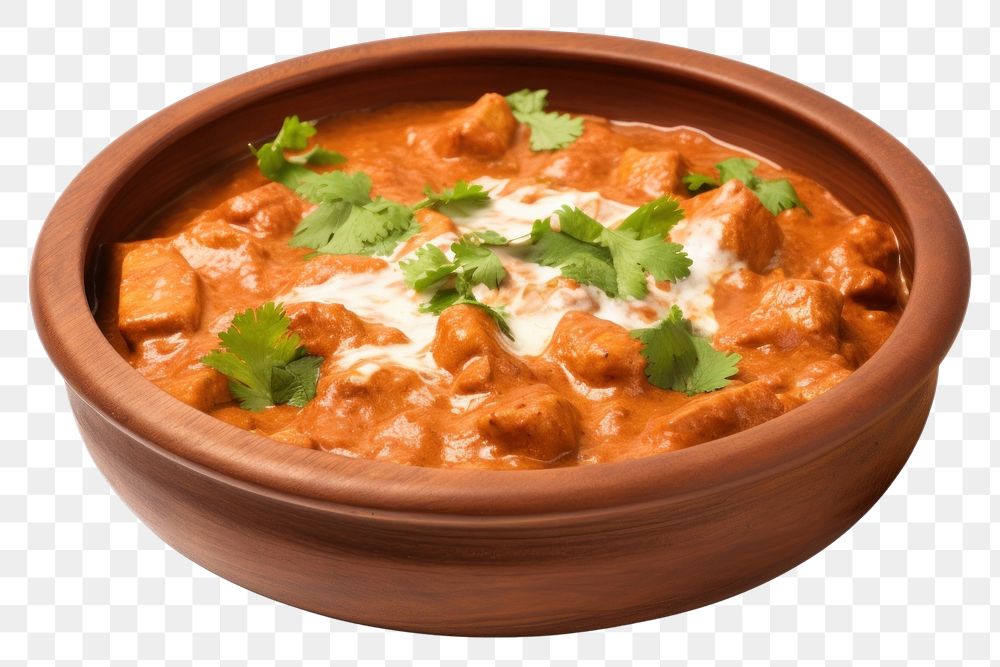PNG Indian butter chicken curry dish food meal.