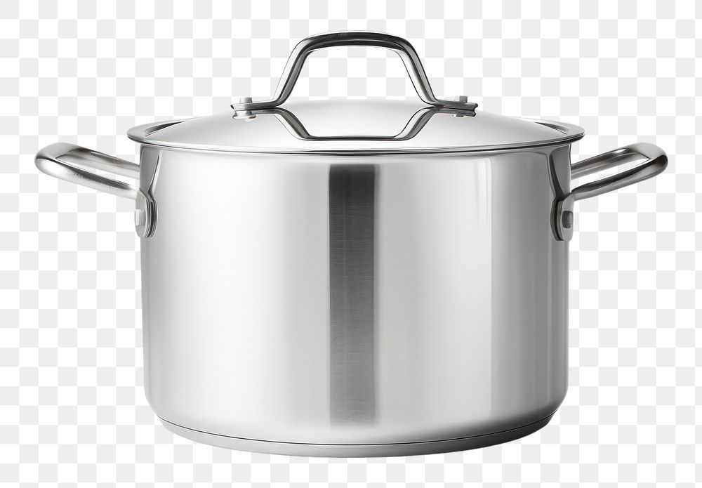 PNG Stainless steel pot white background appliance saucepan.