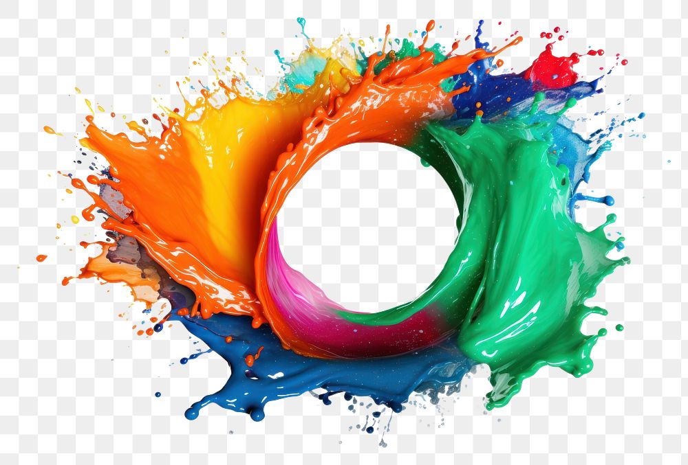 PNG Paint splash white background creativity splattered. AI generated Image by rawpixel.