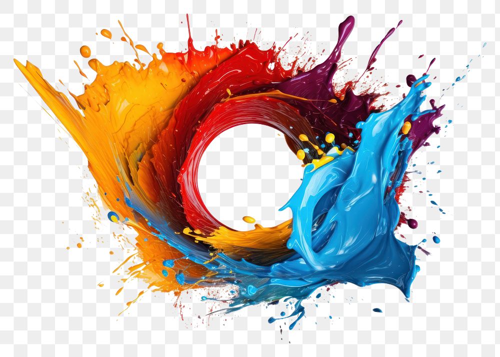 PNG Paint splash painting white background splattered. AI generated Image by rawpixel.