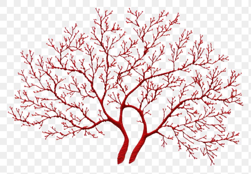 PNG Tree in embroidery style pattern plant art.