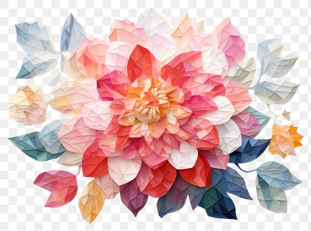 PNG  Flower pattern dahlia plant. AI generated Image by rawpixel.