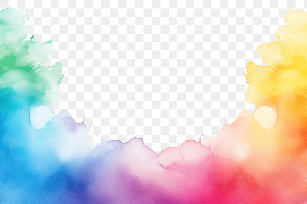 PNG Rainbow watercolor border nature backgrounds creativity.