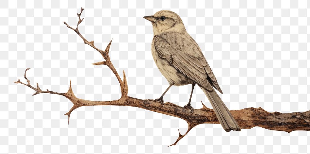 PNG  Bird sparrow animal art. AI generated Image by rawpixel.