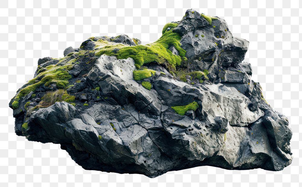 PNG Iceland rock plant moss white background.