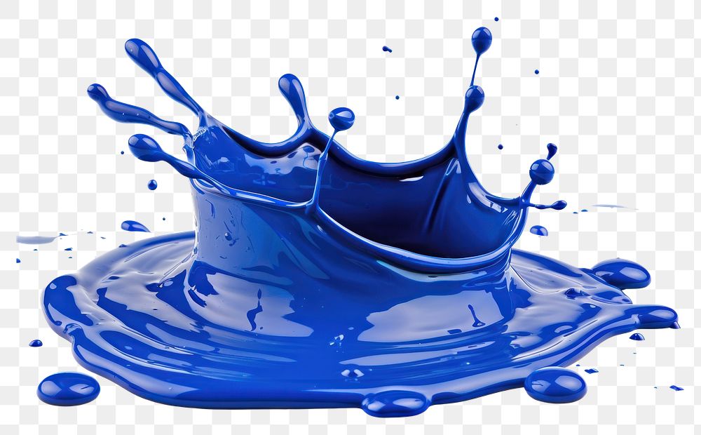 PNG Blue paint splash white background splattered simplicity.
