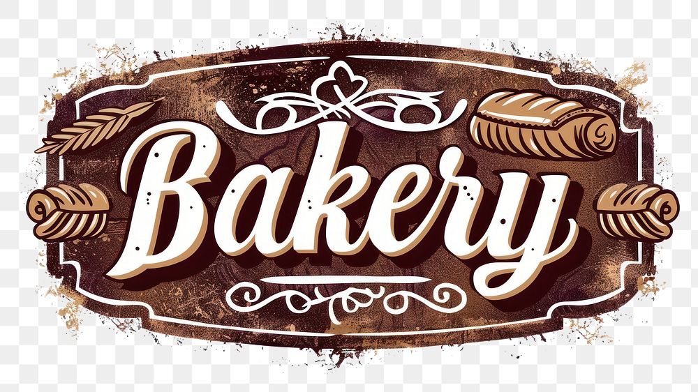 PNG Bakery text food logo.