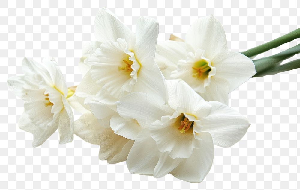 PNG White flower narcissus blossom plant.