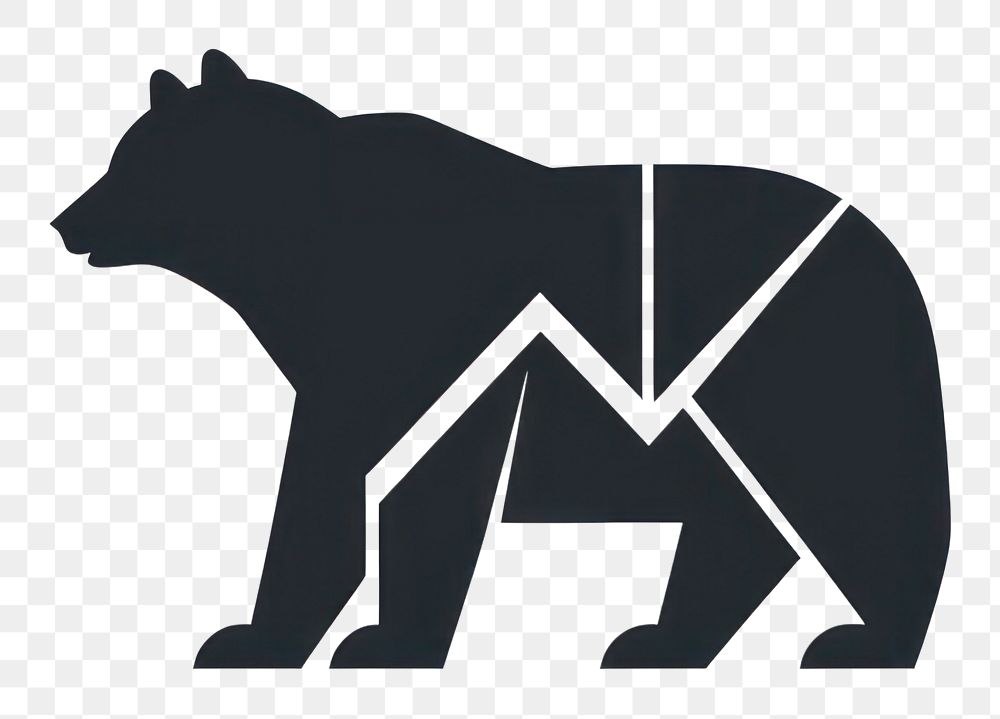 PNG Simple graph Bear market vector line icon bear logo mammal.