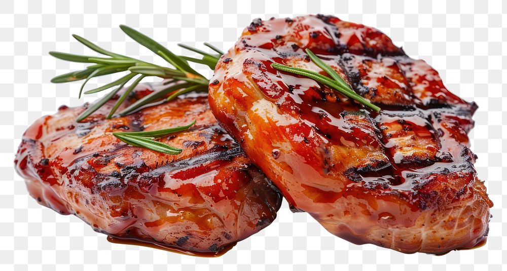 PNG BBQ meat food pork white background.