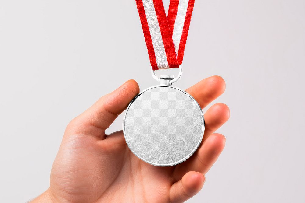 Medal png mockup, transparent design