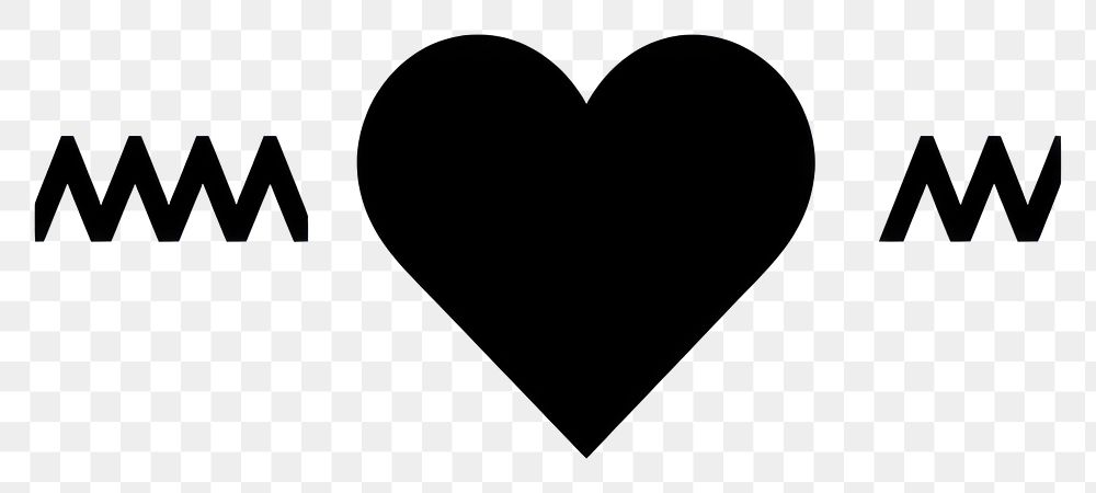 PNG Heart logo monochrome cartoon.