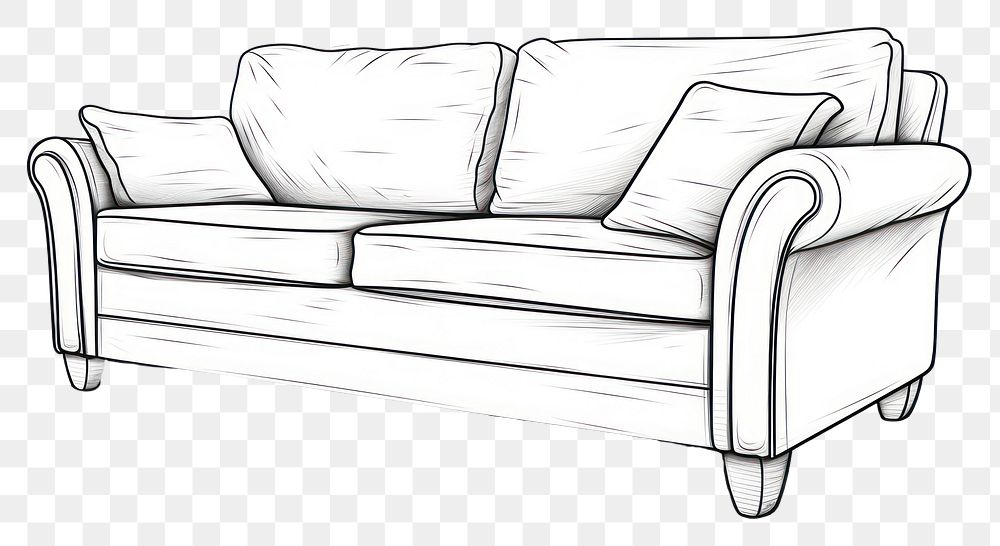 PNG A sofa furniture sketch drawing chair.