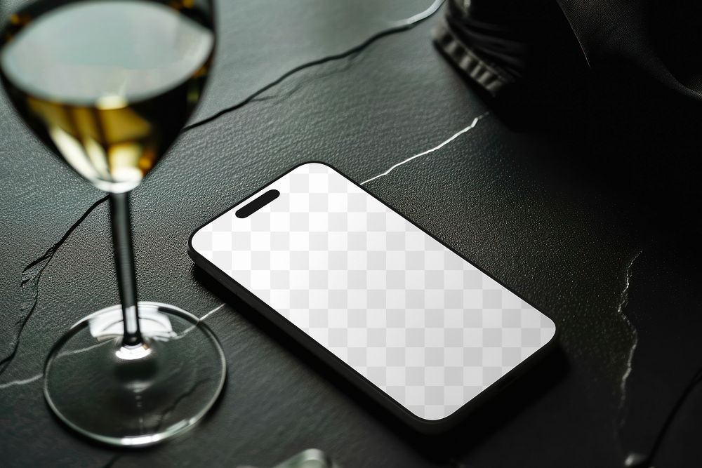 Mobile phone screen png product mockup, transparent design