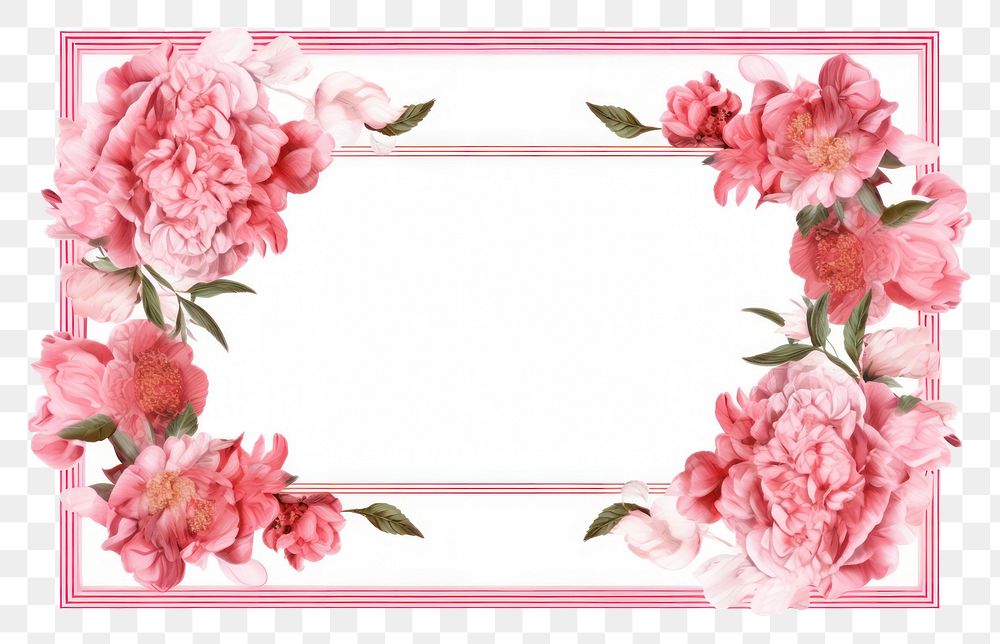 PNG Mosaic peonies flower plant frame.