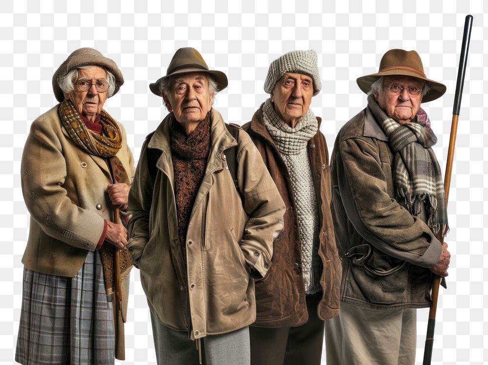 PNG Elderly people adult photo coat.