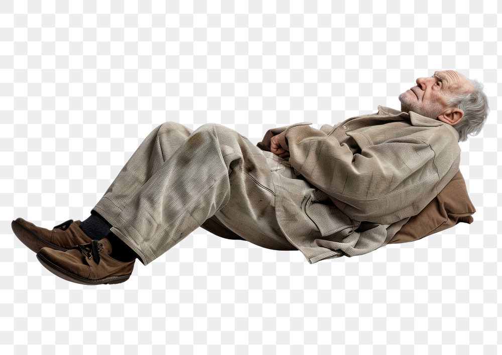PNG Elderly person have a sick sleeping adult white background.