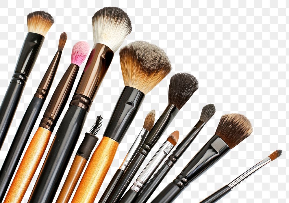 PNG Makeup brushes cosmetics tool white background.