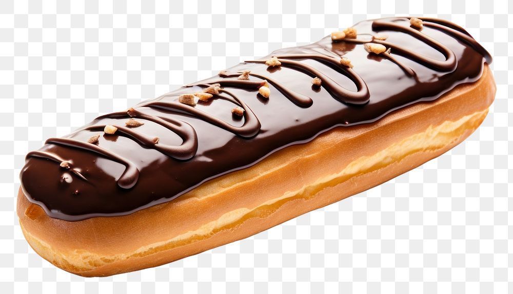 PNG Eclair food white background confectionery.
