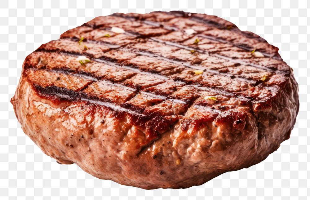 PNG Grilled burger meat steak food beef.