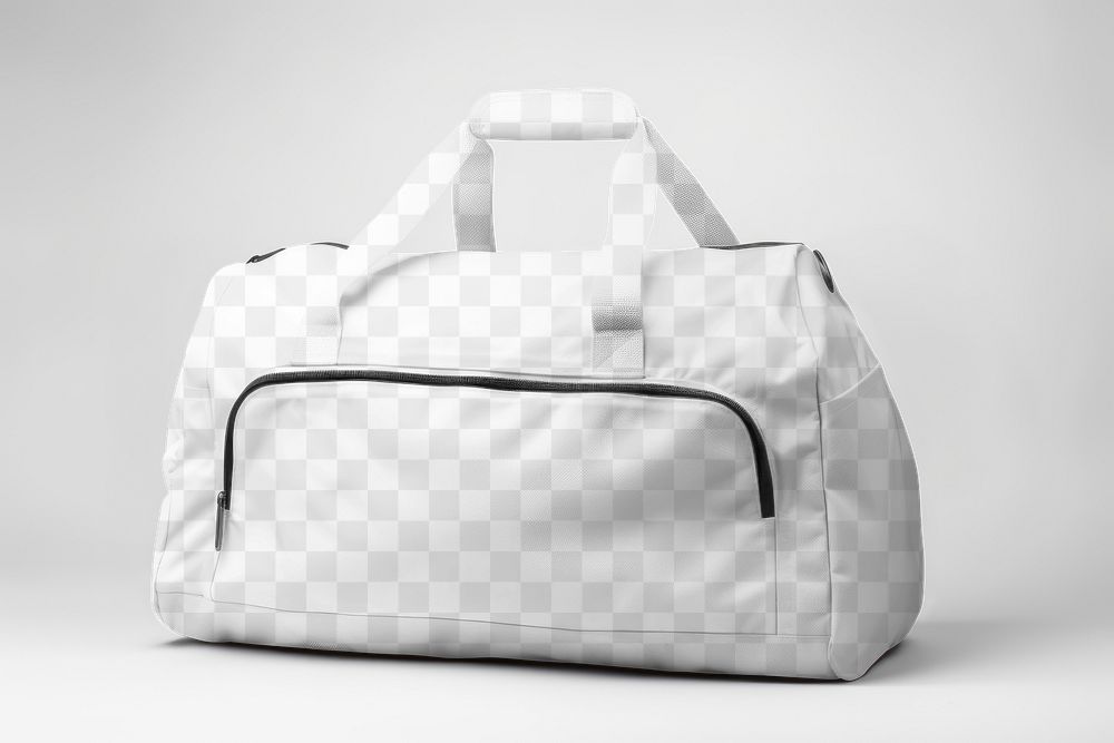 Duffle bag png product mockup, transparent design