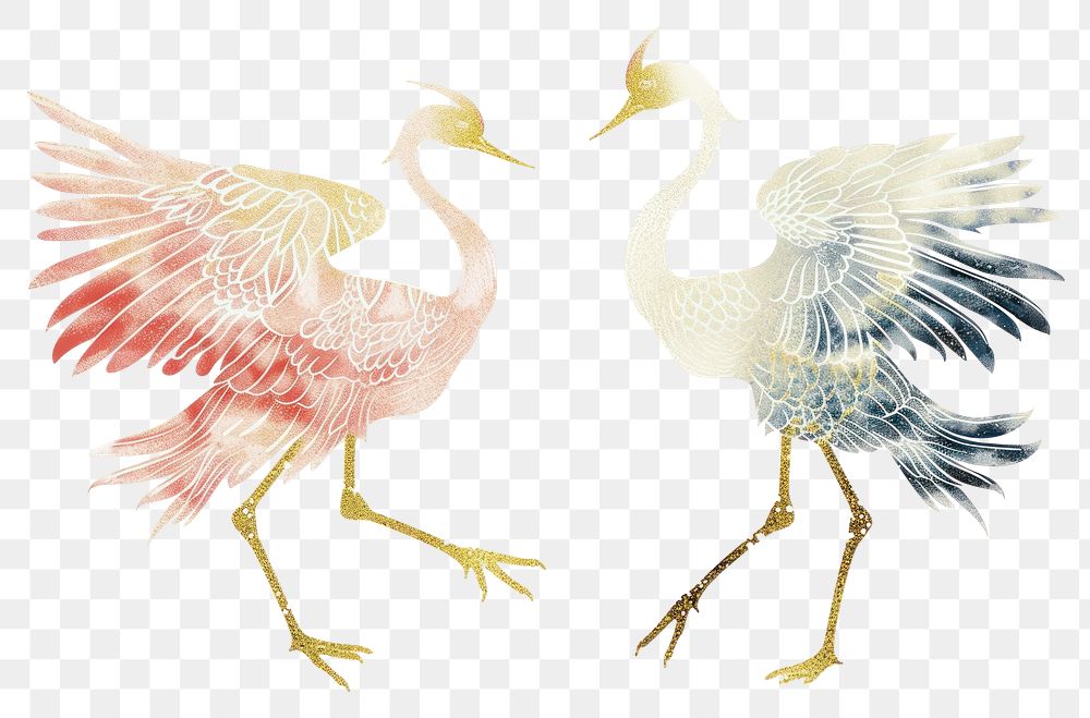 PNG Crane chinese animal bird art.