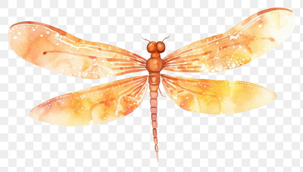 PNG Orange dragonfly insect animal.