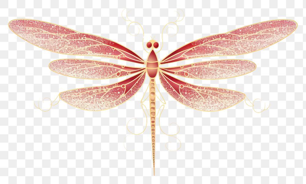 PNG Red dragonfly animal insect.