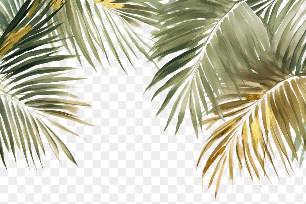 PNG Green palm watercolor backgrounds outdoors painting.