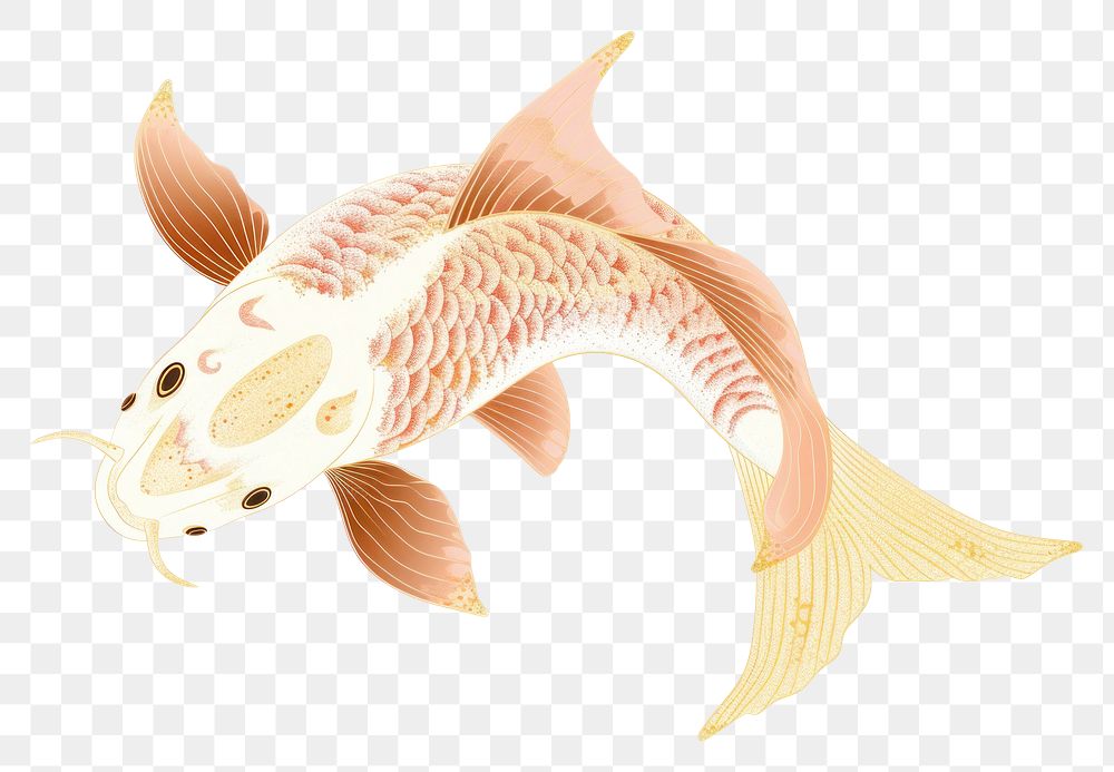 PNG Koi fish chinese animal white background underwater.