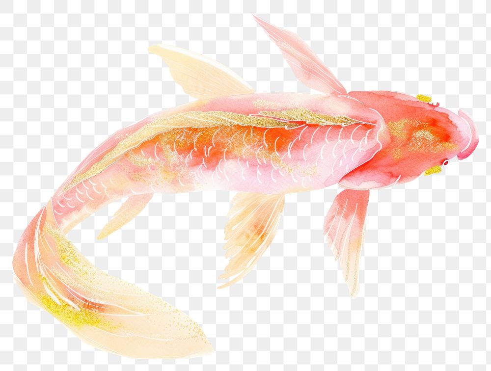 PNG Koi fish colorfull goldfish animal white background.