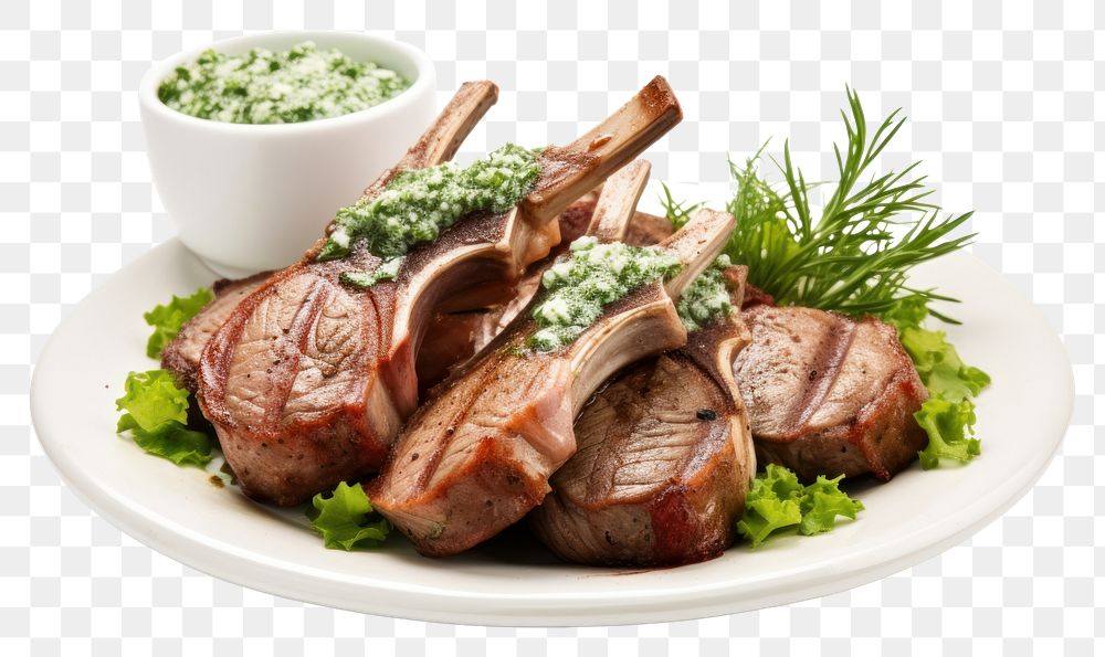 PNG Lamb chops meat food meal.