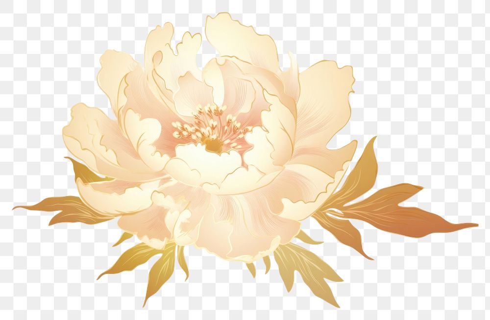 PNG Peony chinese flower pattern plant white.