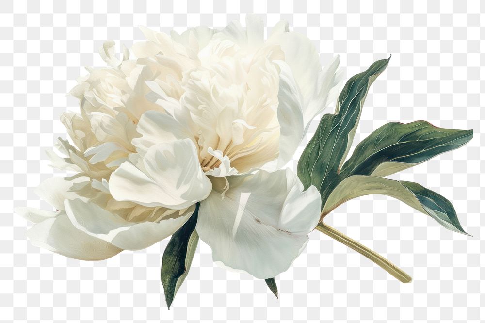 PNG A peony flower plant white rose.
