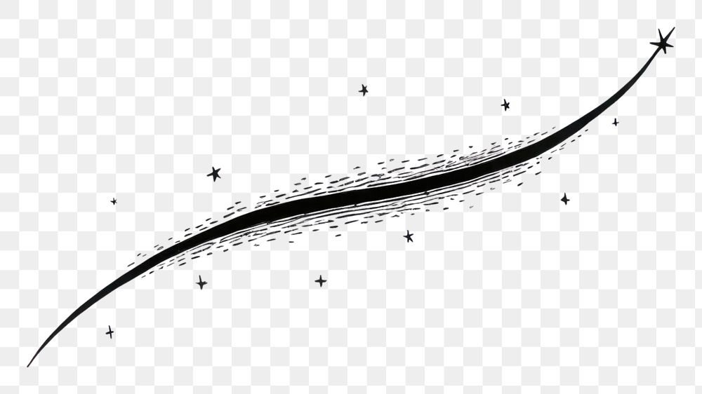 PNG Shooting star drawing line white background.