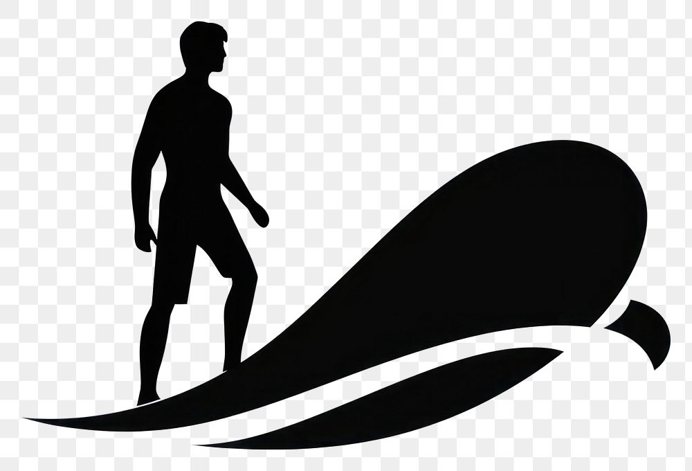PNG Surfing silhouette adult black.