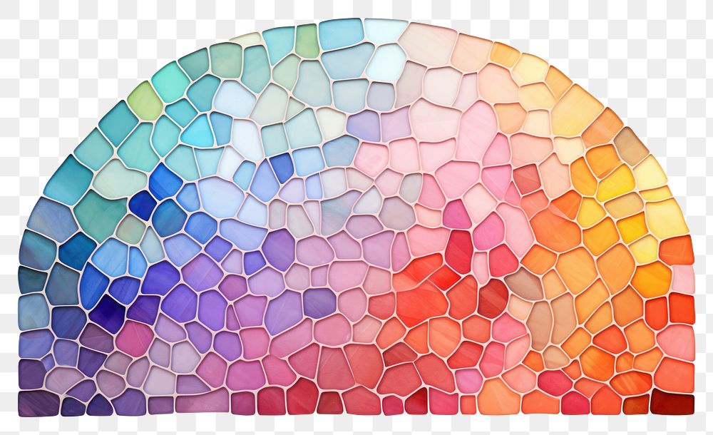 PNG Mosaic tiles of rainbow backgrounds shape white background.