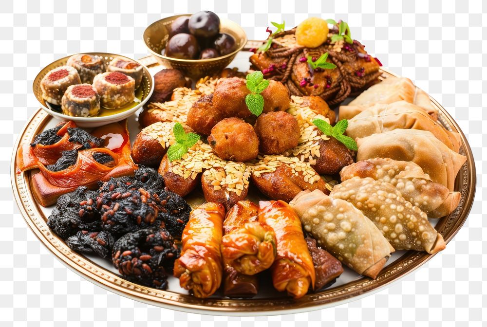 PNG An islamic ramadan food plate meal dish.