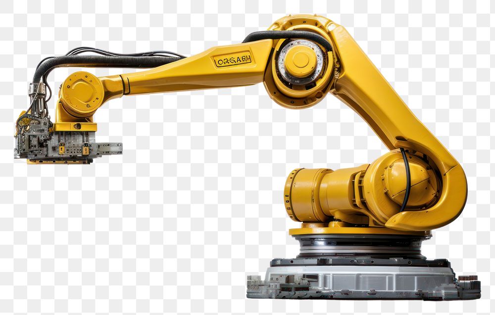 PNG  Industrial robot white background technology machinery.