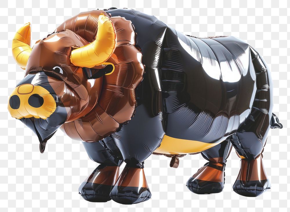 PNG Wild buffalo made from balloon mammal animal white background.