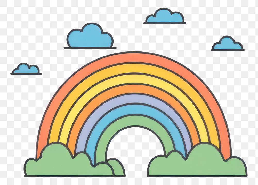 PNG Rainbow icon outdoors drawing nature.
