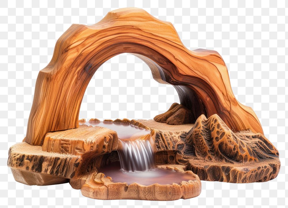 PNG Wooden cute toy horseshoe falls wood white background waterfall.