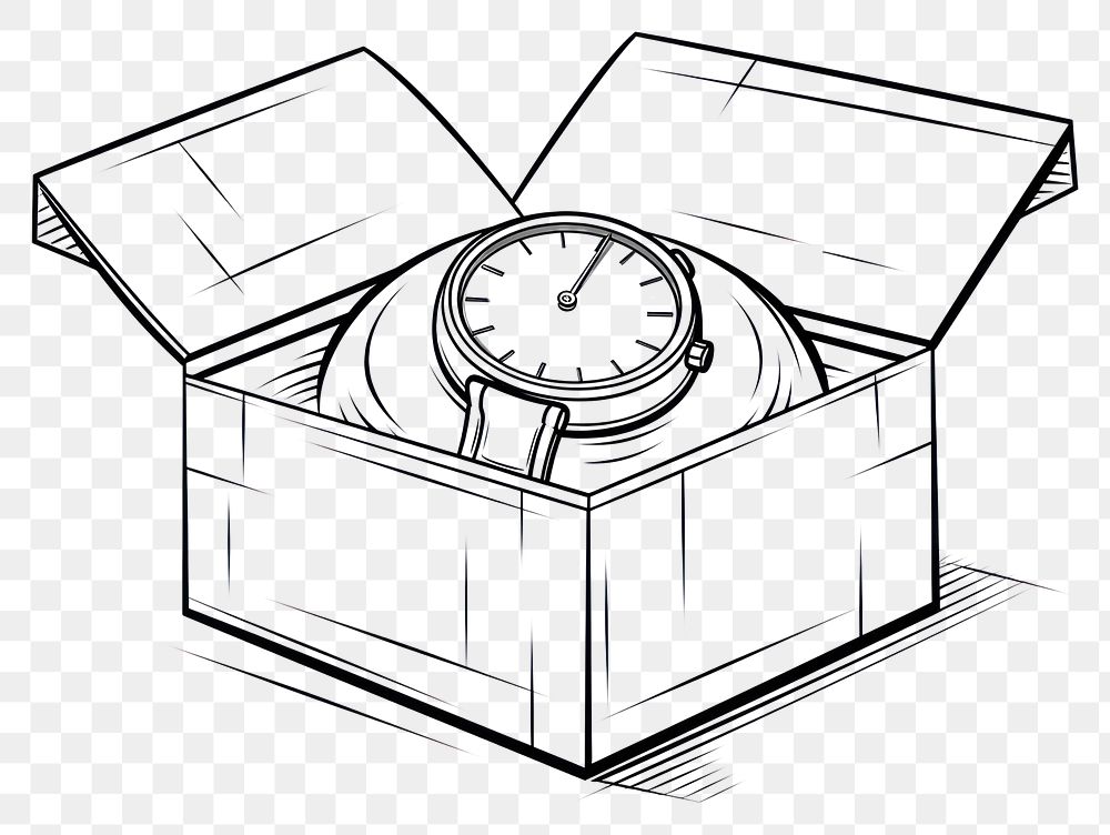 PNG Drawing sketch illustrated wristwatch.