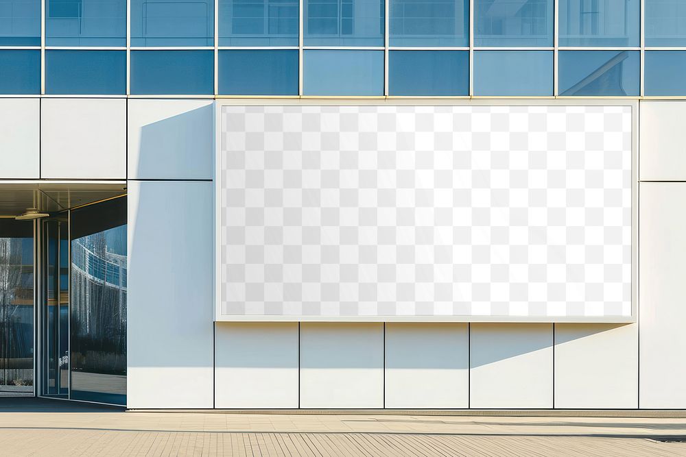 Building outdoor billboard sign png  mockup, transparent design