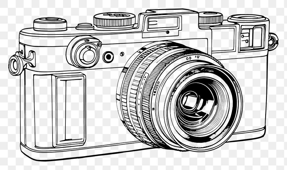 PNG Digital camera sketch drawing photographing.
